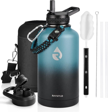 64Oz Insulated Water Bottle - Stainless Steel, Leak Proof, Vacuum Sealed