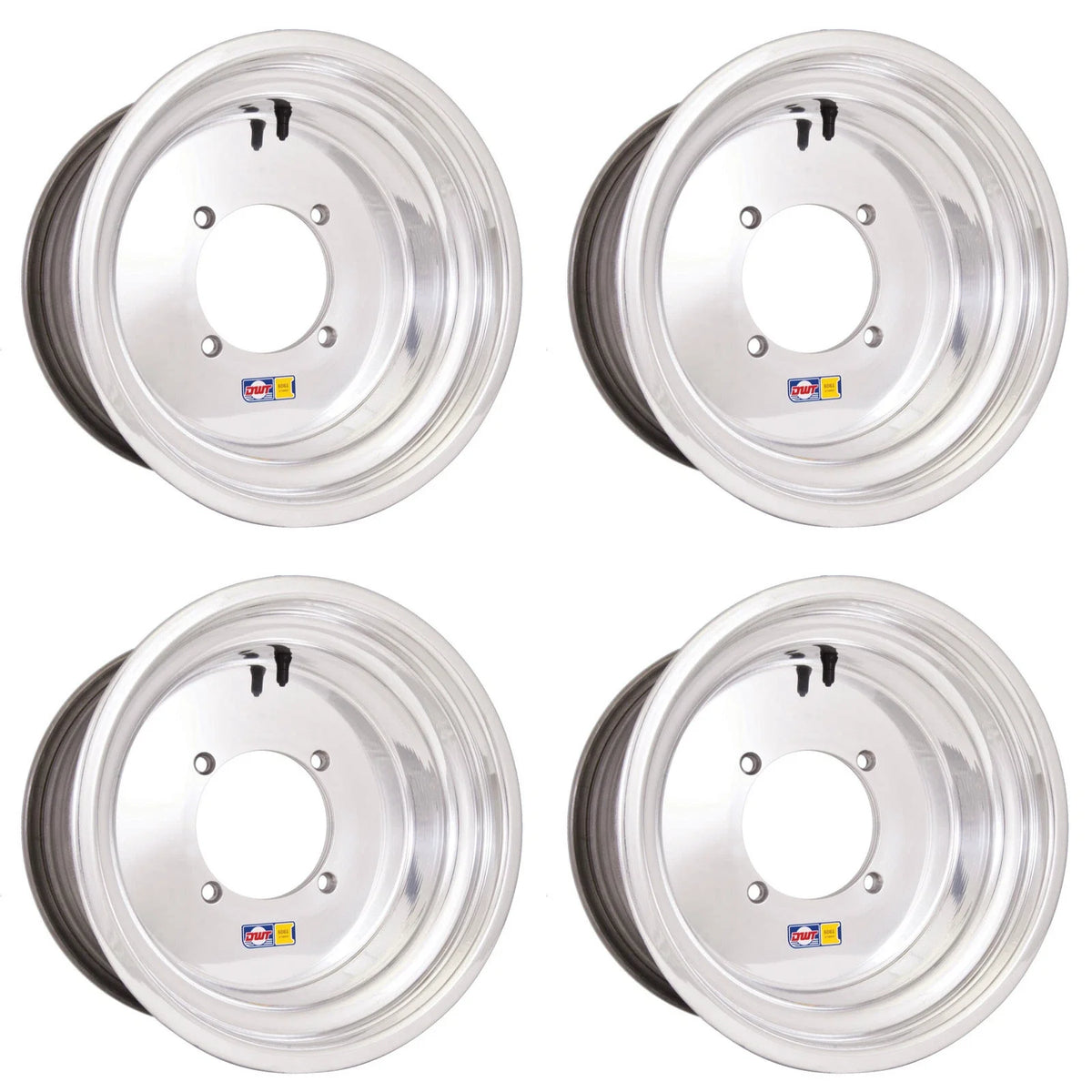 Set of 2 DWT 14" Polished Rims for Polaris RZR XP Turbo (14x8, 14x10)
