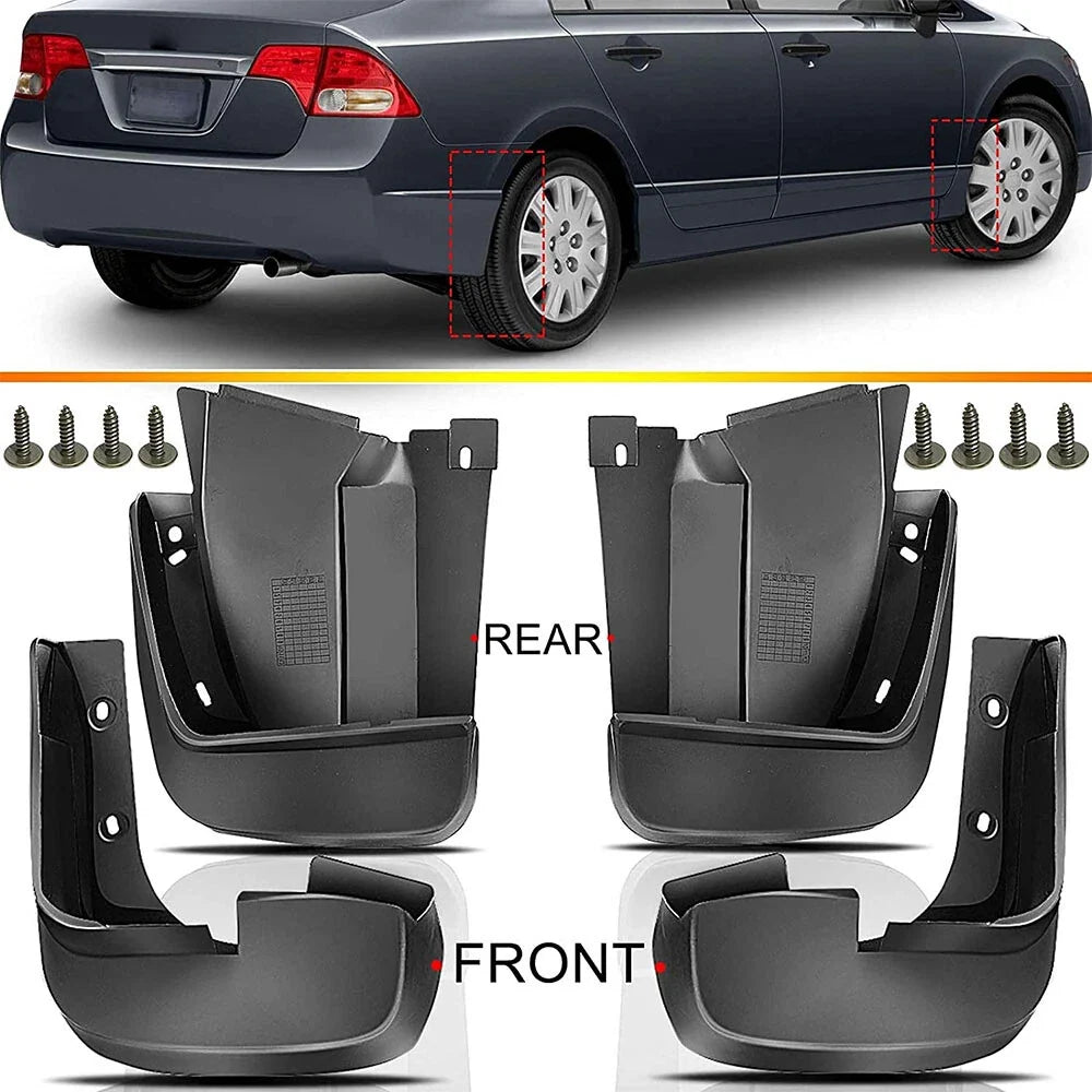 Splash Mud Guards Flaps for Honda Civic 2006–2011 (8th Gen)