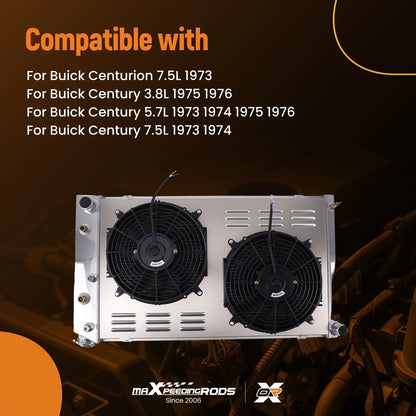 3 Row AT Radiator Shroud Fan for Cadillac Calais 7.7L (1968–1974)