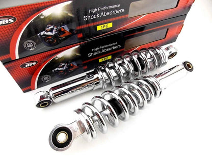 280mm JBS Chrome Rear Shock Absorbers for Yamaha RD50 (1978-1980)