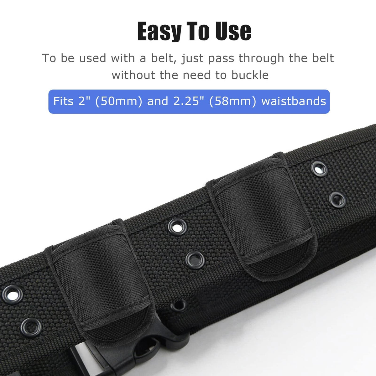 Flashlight Holster for Duty Belt, Open Top D Cell (1 Pack) - Black
