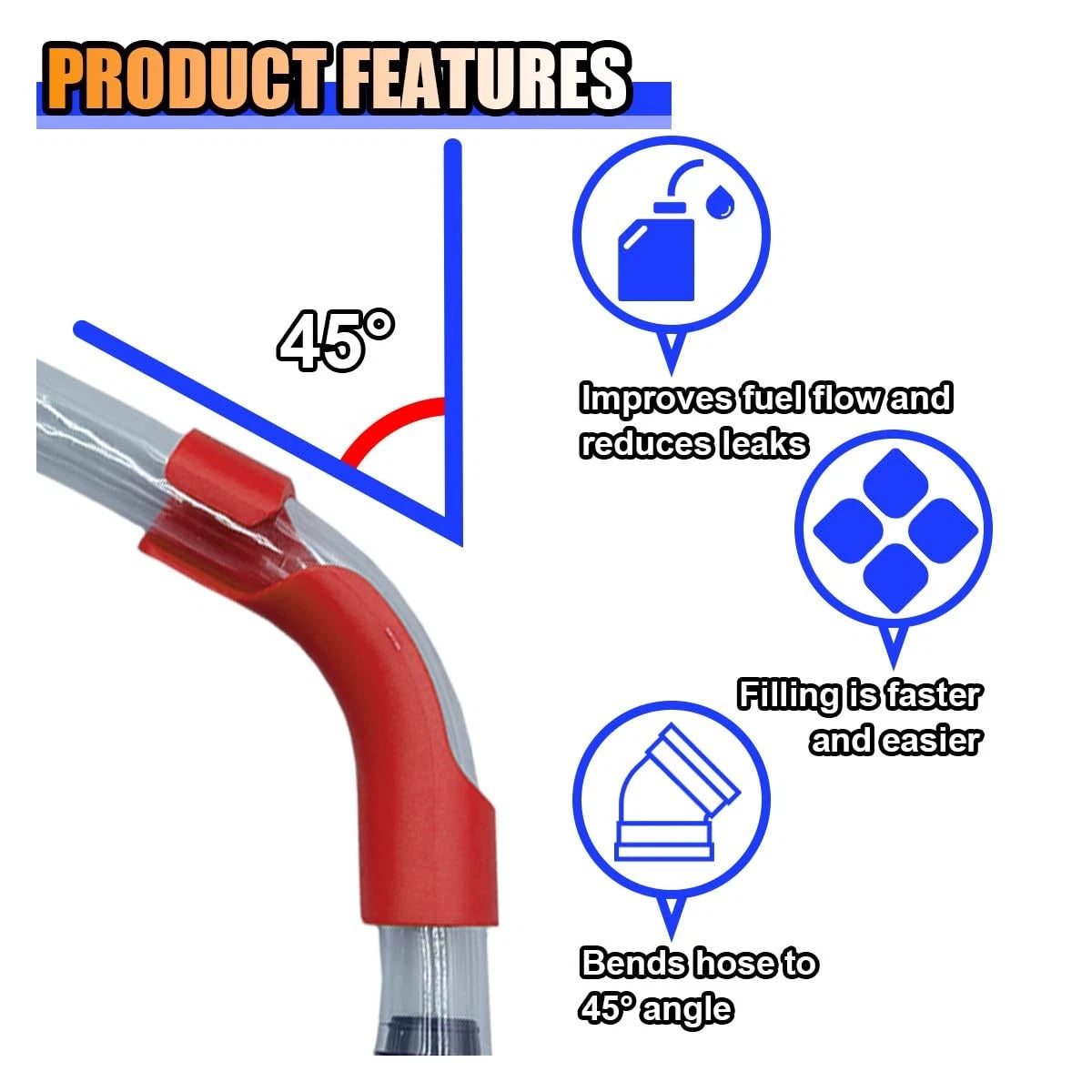 5PCS Car Hose Bender for Racing Fuels Filler Hose (Bendable 4.43×0.94 inch, Red)