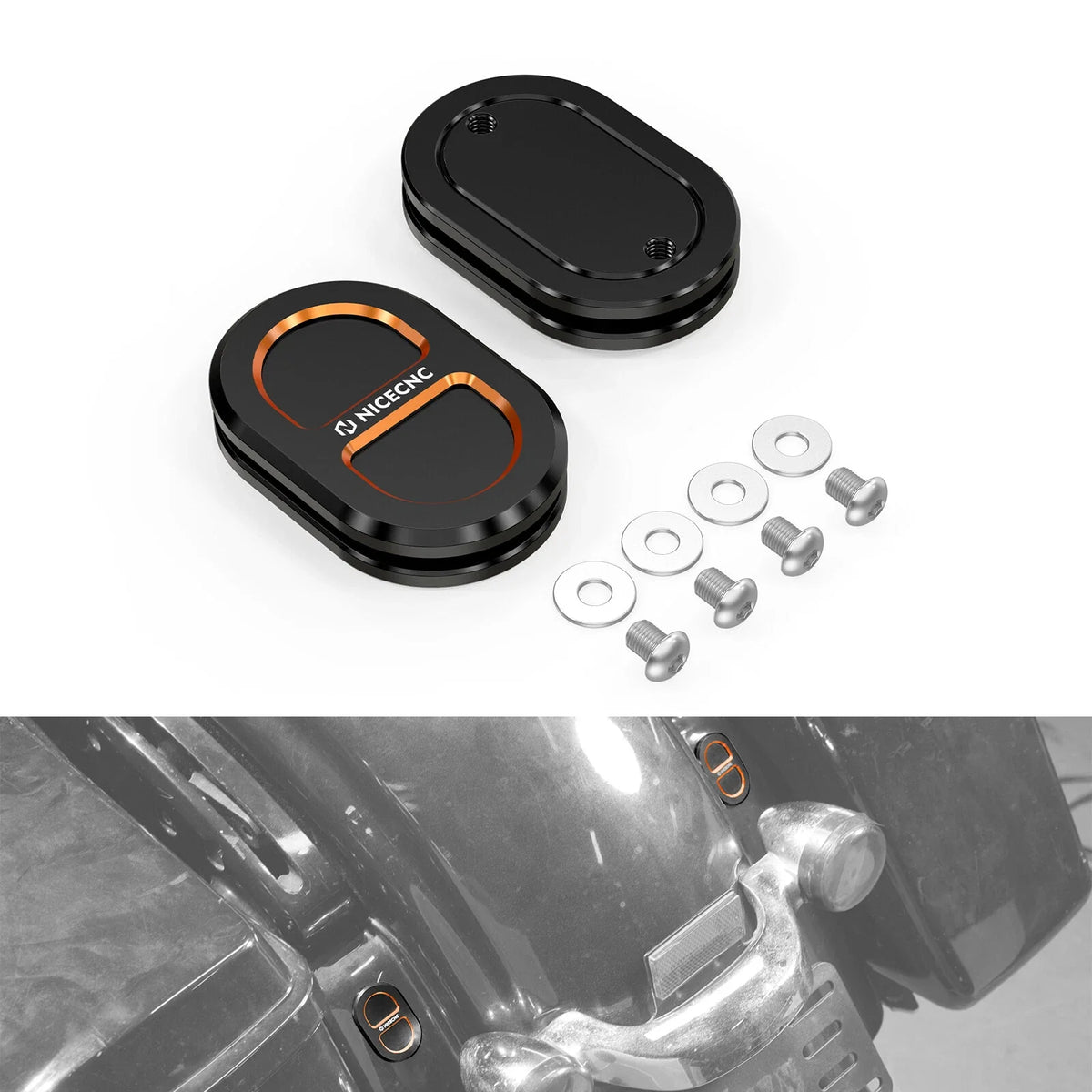 1 Pair CNC Antenna Hole Plug Cover for Harley Street Glide FLHX (2007–2023)