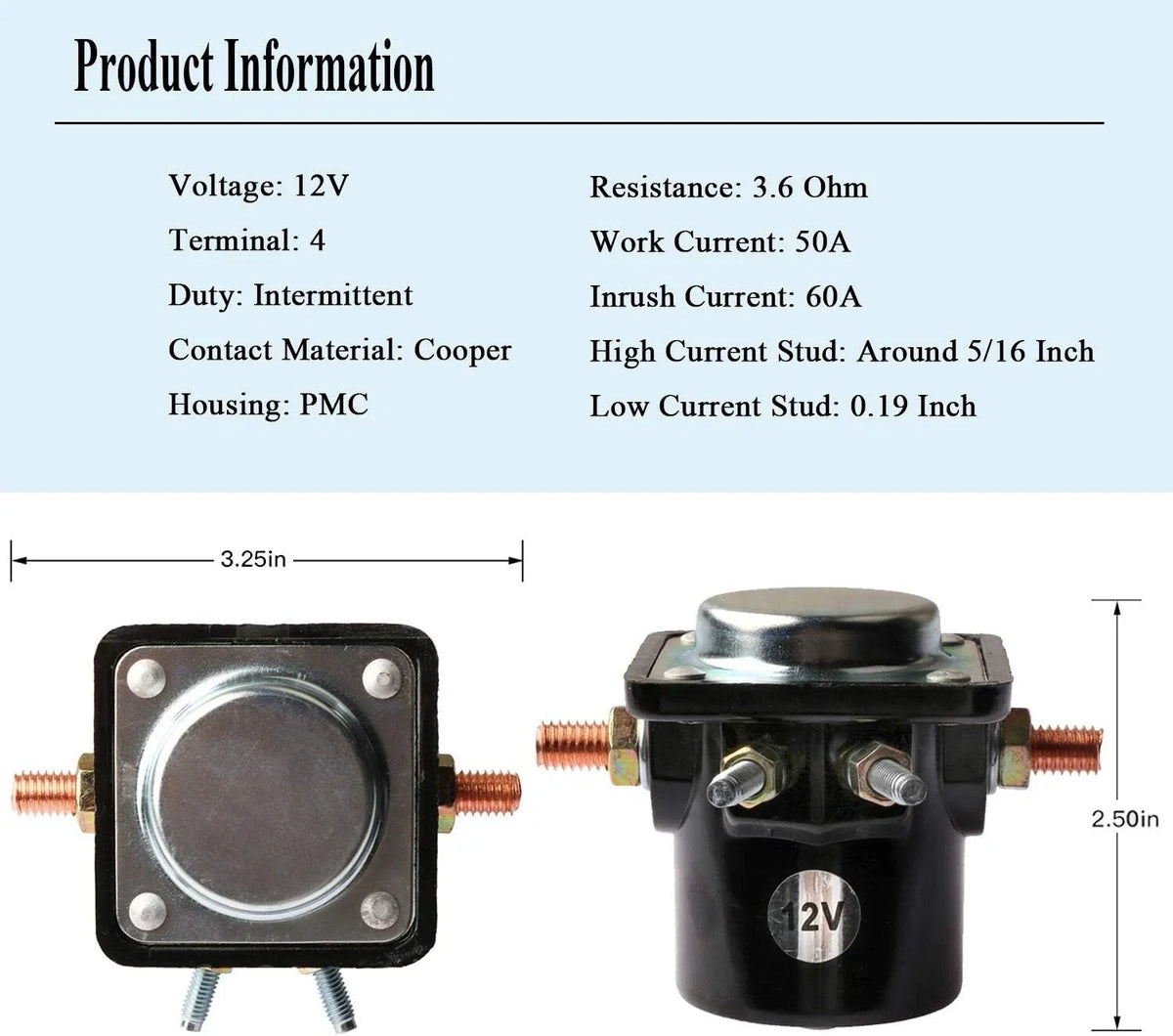 Starter Solenoid Switch for Johnson OMC Evinrude Outboard (383622, 18-5808, 47886)