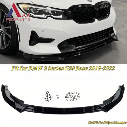 3PC V Style Front Bumper Lip for BMW 3 Series G20 (2019–2022)
