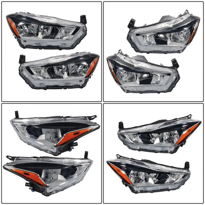 Set of 2 Halogen Headlight Assemblies for Nissan Kicks (2018–2020)