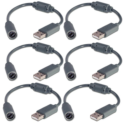 6X USB Breakaway Dongle Cable Adapter for Xbox 360 Wired Controller