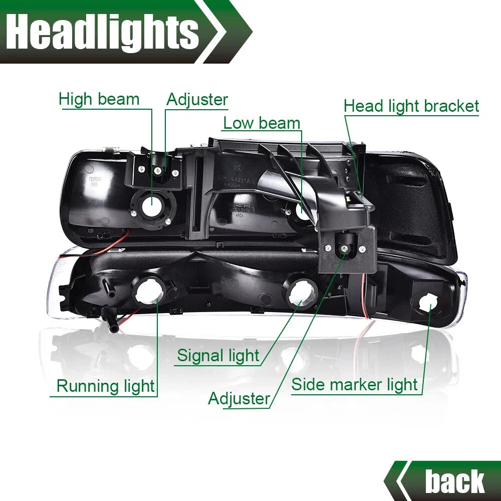 LED DRL Bar Headlights & Bumper Lamps for Chevy Silverado/Tahoe (1999–2006)
