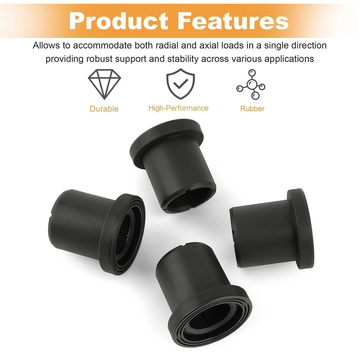 4Pcs A-Arm Bushing for John Deere Gator 625i 825i 5E 6E 6D