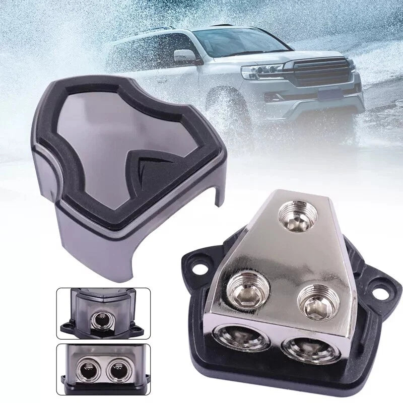 2-Way Power Ground Distribution Block ANL Fuse Holder for Automotive