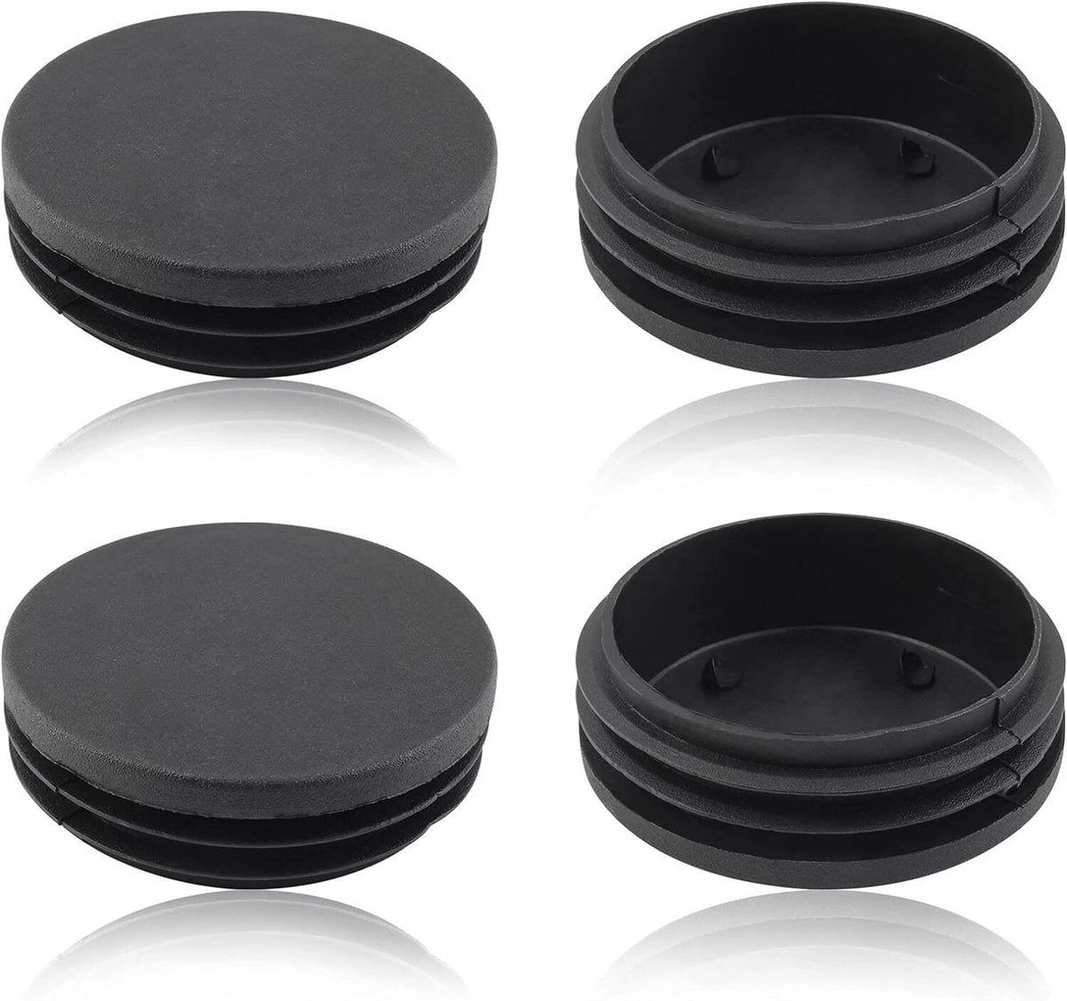 4 Pack 3 Inch Round Plastic Pipe Tubing End Cap for Furniture