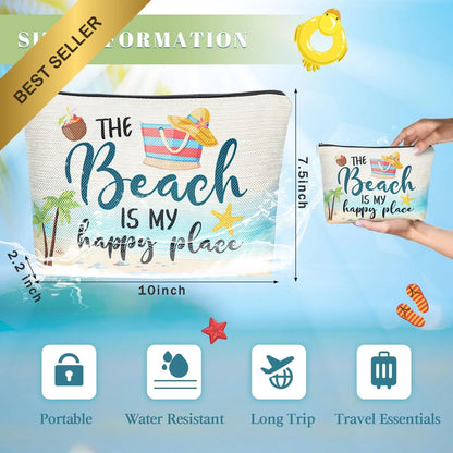 Set of 6 Beach Makeup Bags for Summer Essentials