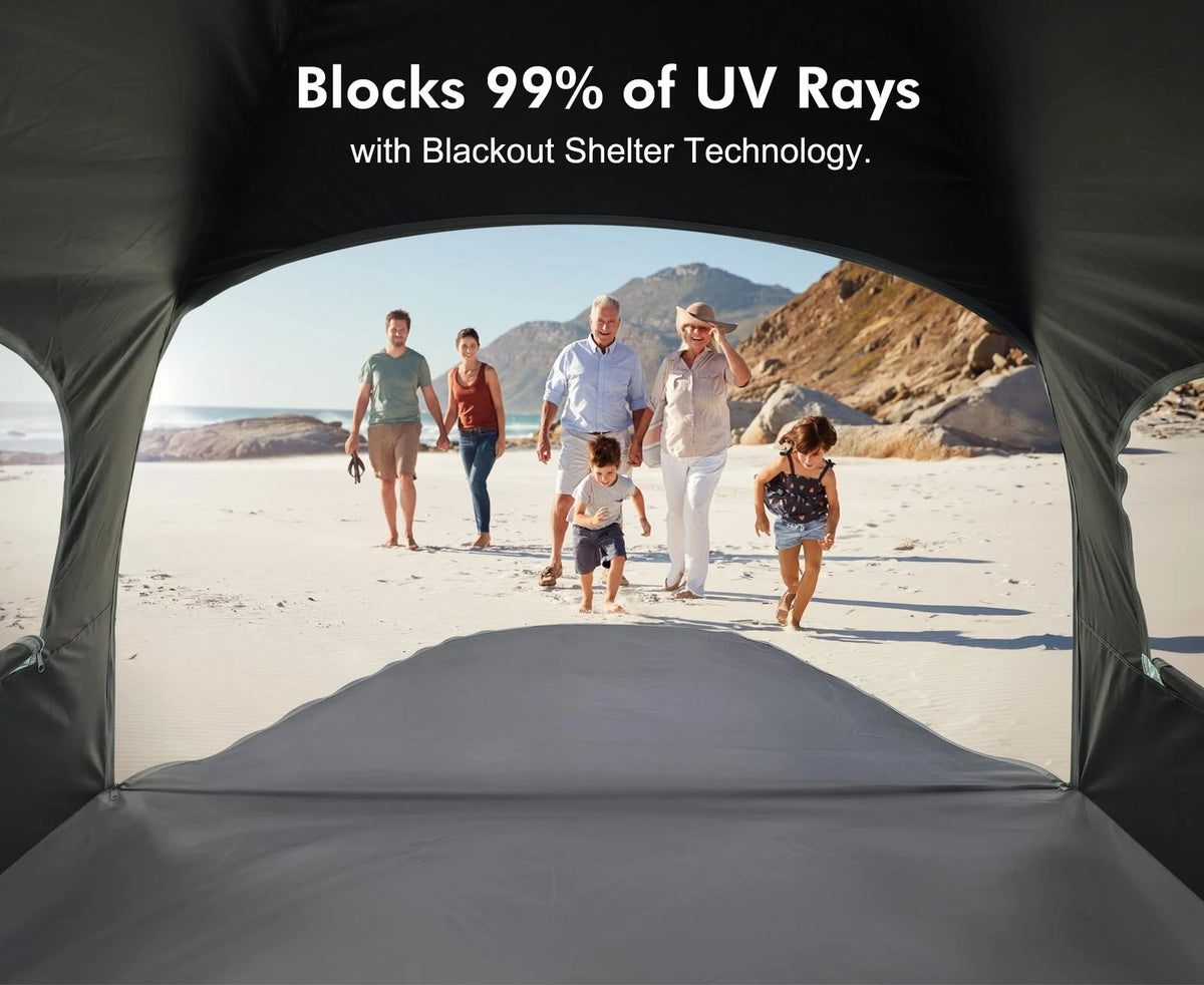 Portable Anti-UV Beach Tent Sun Shade Shelter for 3/4/6/8 Person