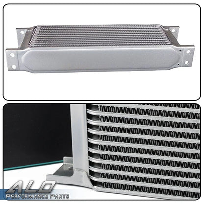19 Row AN10 Aluminum Engine Oil Cooler Kit with Filter Adapter
