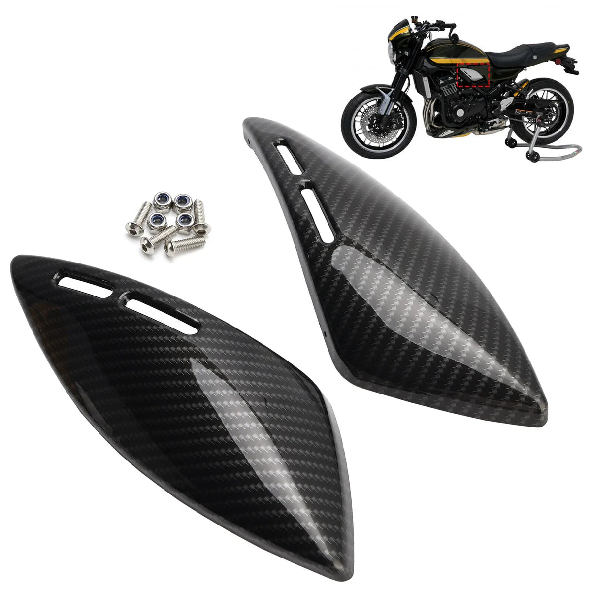 Gas Tank Side Cover Panel for Kawasaki Z900RS (2018–2024) Carbon T9