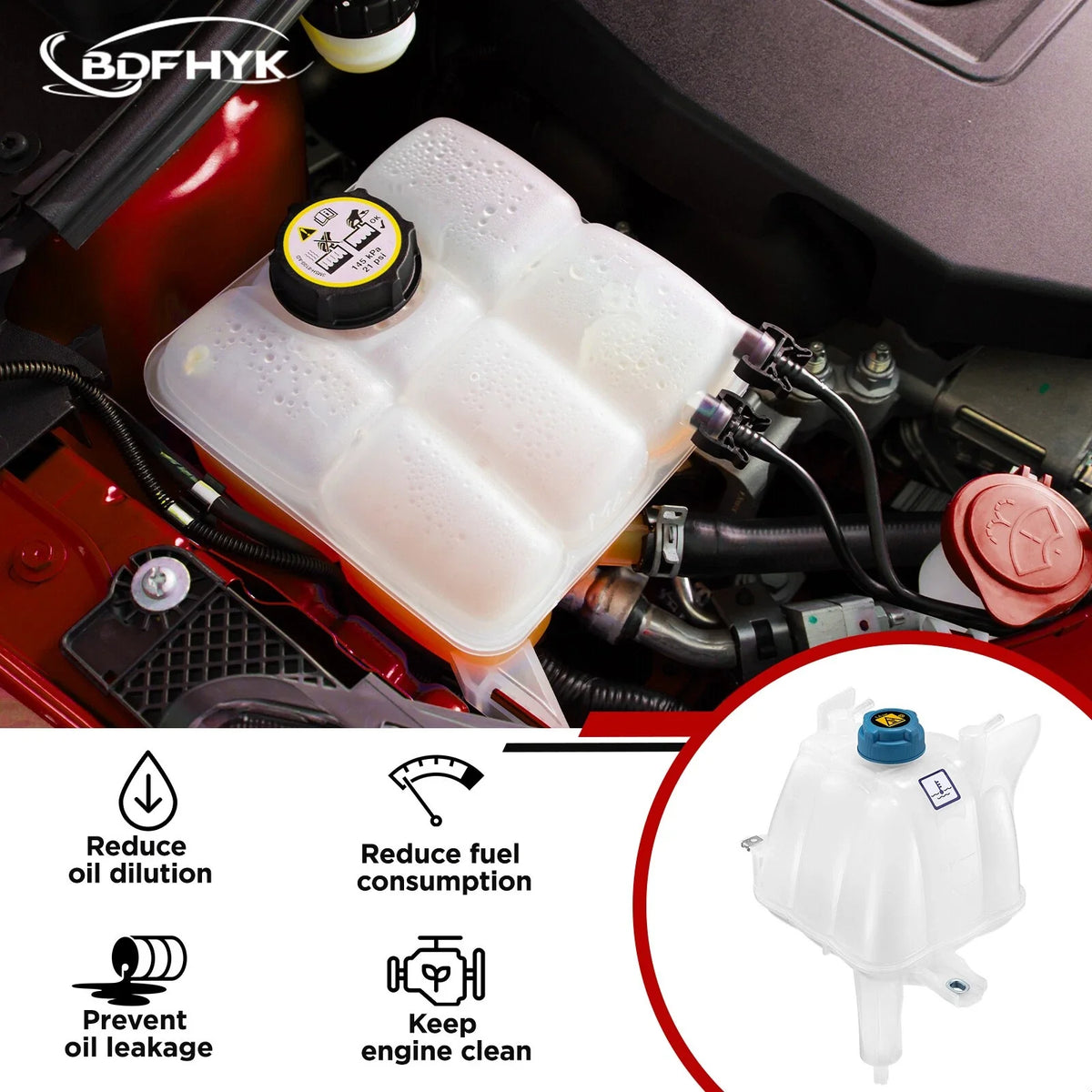 Radiator Coolant Overflow Tank for Ram ProMaster 1500 2500 3500 (2014–2021)