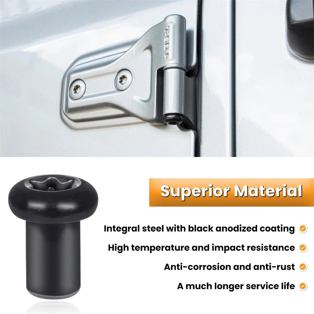 Set of 4 Door Hinge Nuts for Jeep Wrangler JK JKU JL JLU (2007–2020)