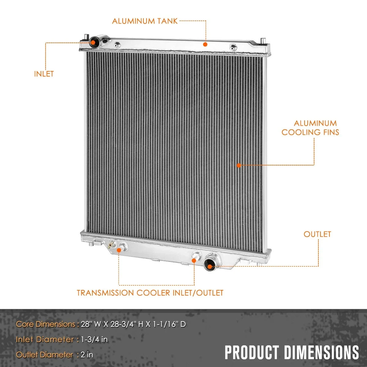Aluminum Core Cooling Radiator for Ford F-250/F-350/F-450/F-550 (2003–2007)
