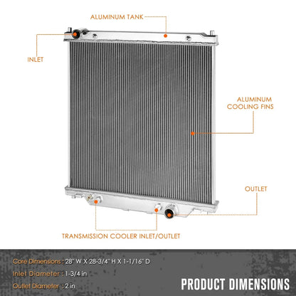 Aluminum Core Cooling Radiator for Ford F-250/F-350/F-450/F-550 (2003–2007)
