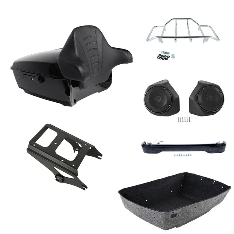 Backrest Mount Rack Speakers for Harley Touring (2009–2013)