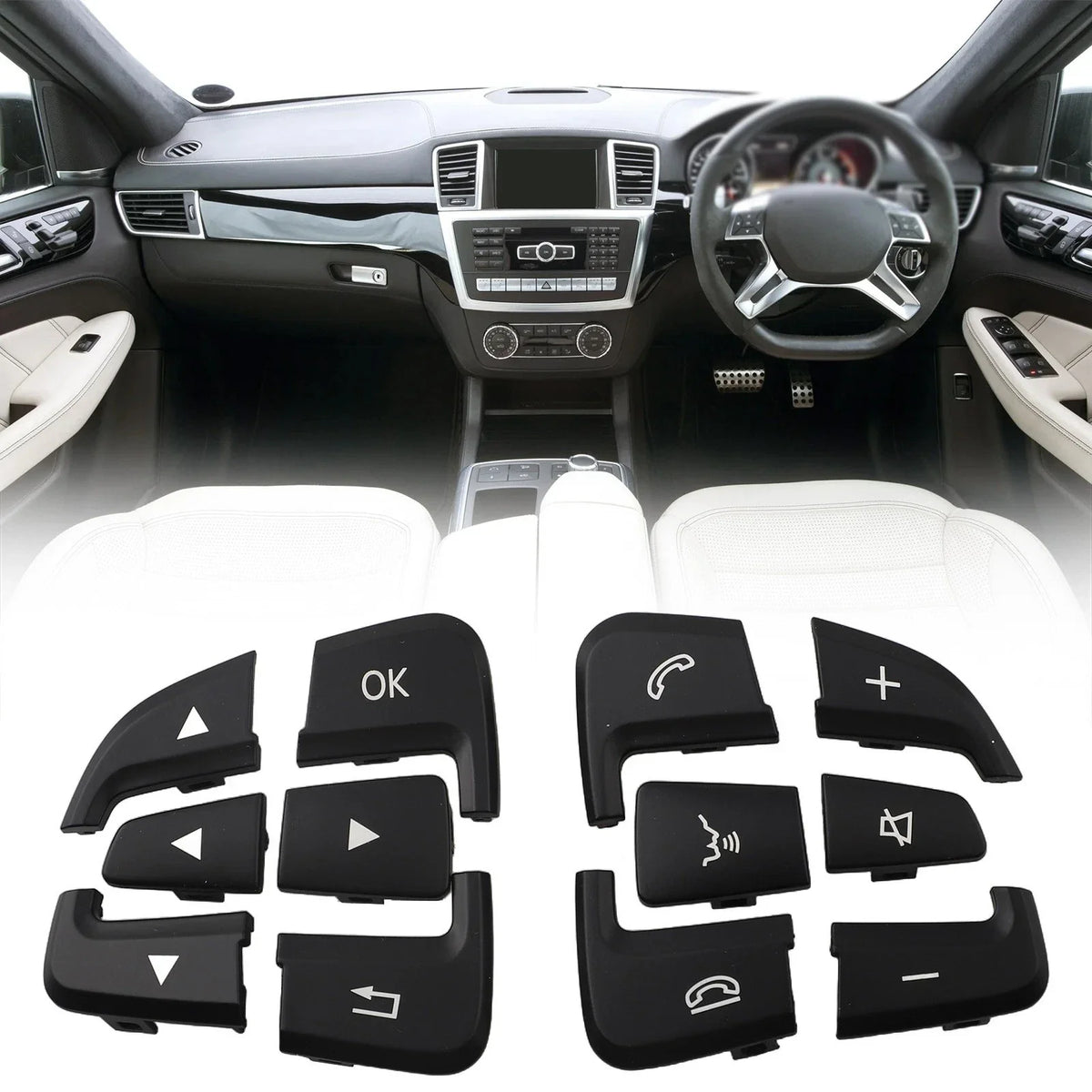 Steering Wheel Button Cover Set for Mercedes-Benz Cars