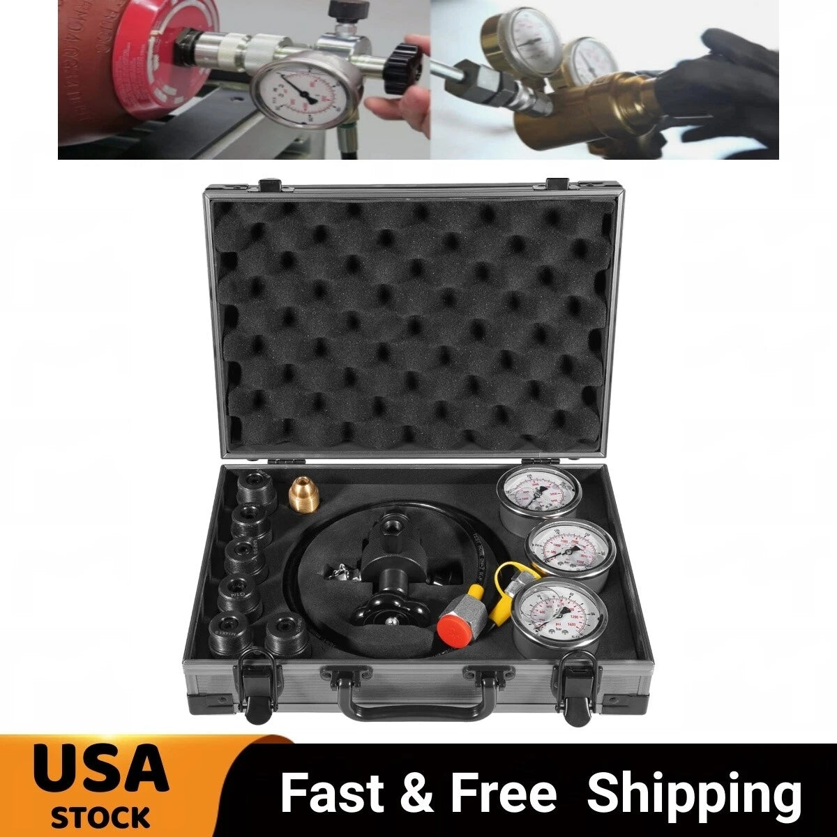 Hydraulic Accumulator Charging & Pressure Test Gauge Kit GK-01