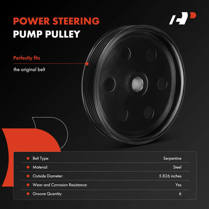 Power Steering Pump Pulley for Ford Taurus Ranger Lincoln (1983–2007) - D9AZ3A733A, E57Y3A733A, YF1Z3A733AA, 3P-25140