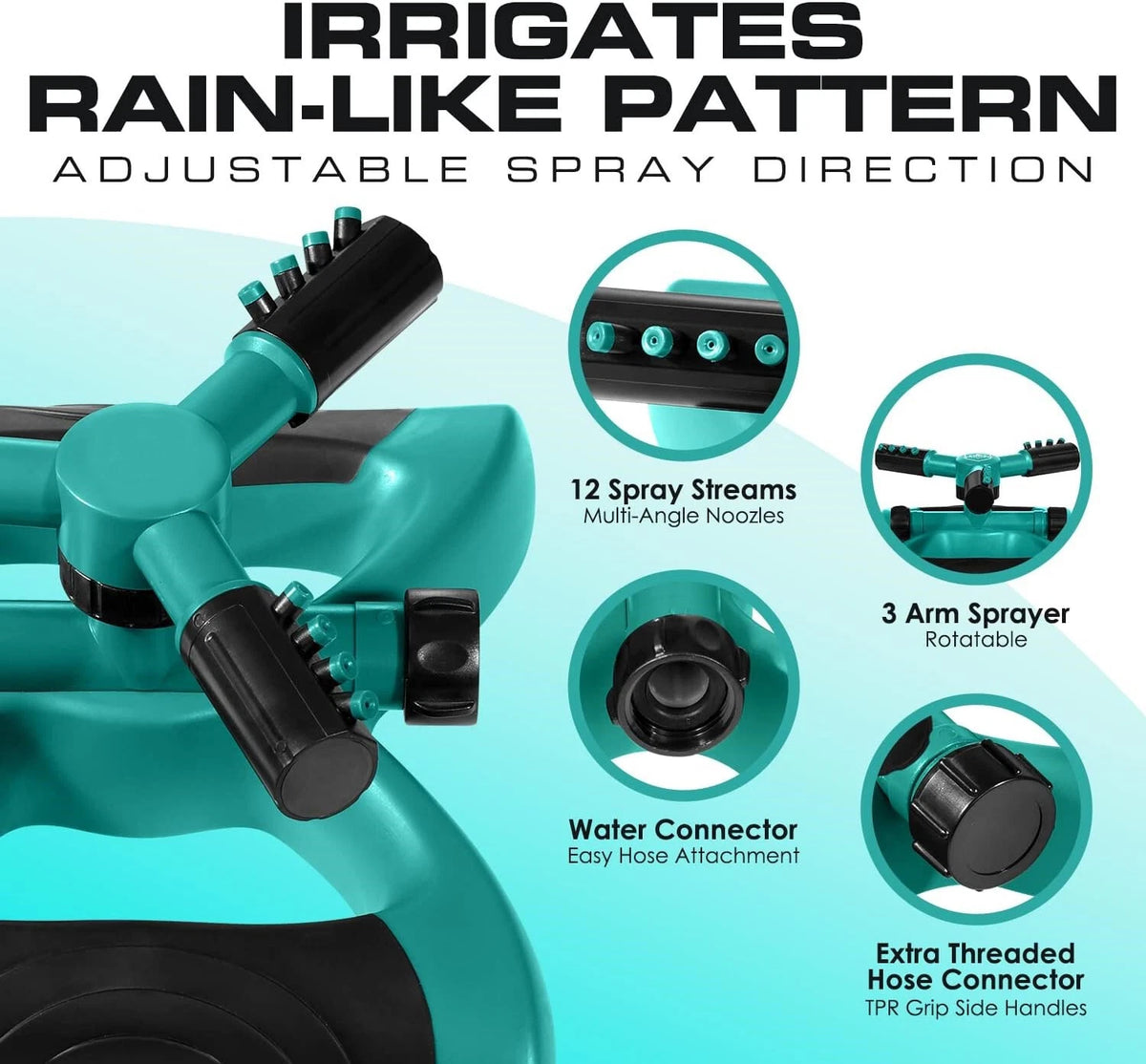 360° Automatic Rotating Garden Sprinkler for Lawn and Yard