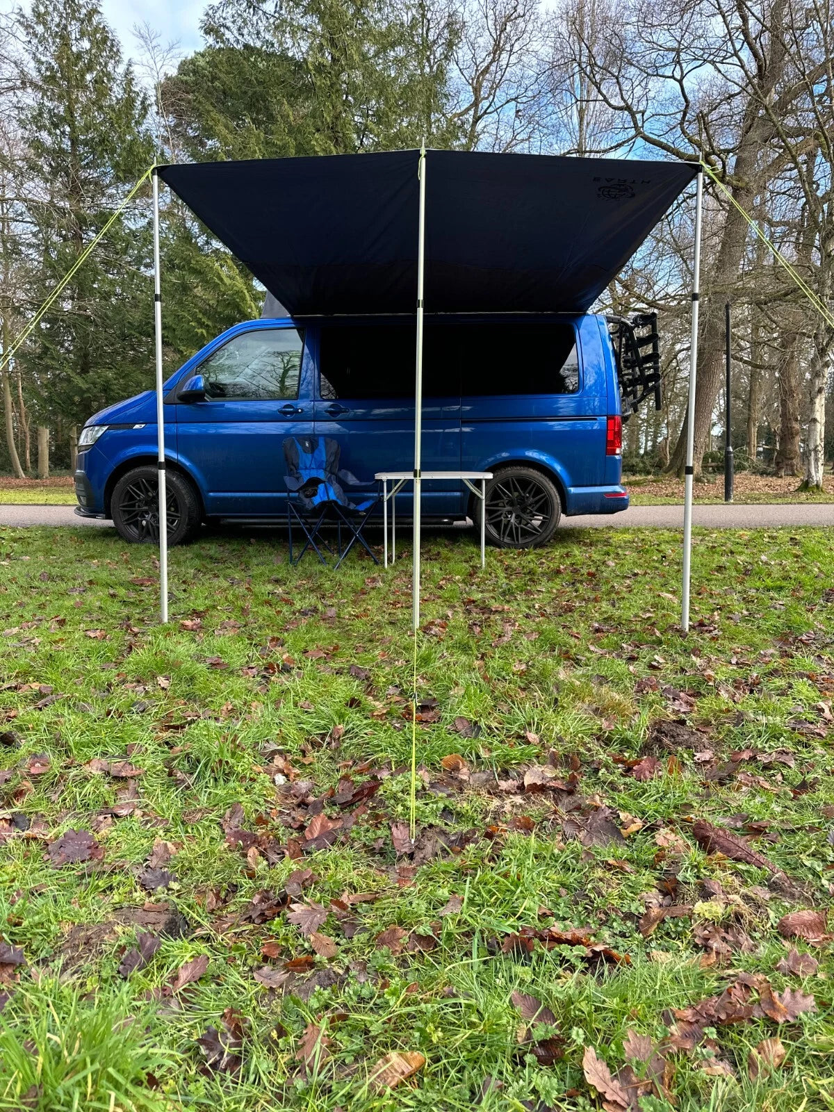 Set of 2.4 x 3m Black Awning Canopy for Campervan Caravan