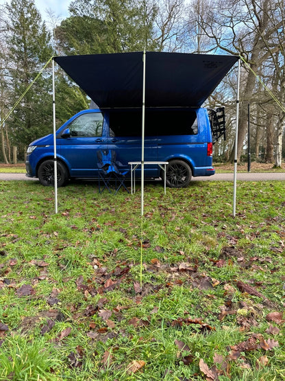 Set of 2.4 x 3m Black Awning Canopy for Campervan Caravan