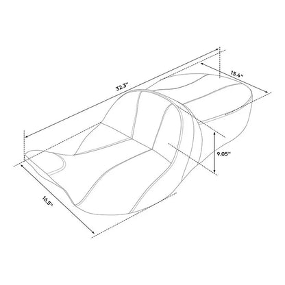 Driver & Passenger Seat for Harley Street Road Glide (2009–2023) Black/Orange