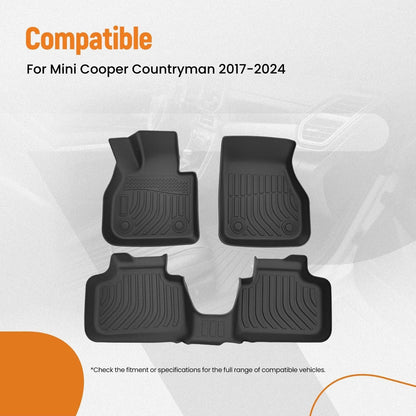 Set of 4 Anti-Slip TPE Floor Mats for Mini Cooper Countryman (2017–2024)