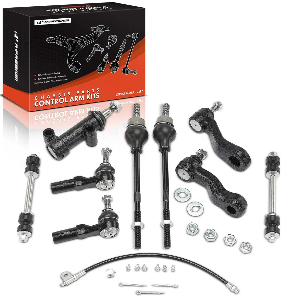 Set of 2 Front Sway Bar Link Tie Rod Ends for Chevy Express 2500 (2003–2021) - 12479168, 19149613, K8848