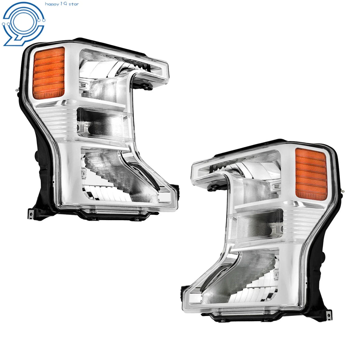 Halogen Headlight Set for Ford F250 F350 SuperDuty (2020–2022) Chrome Housing