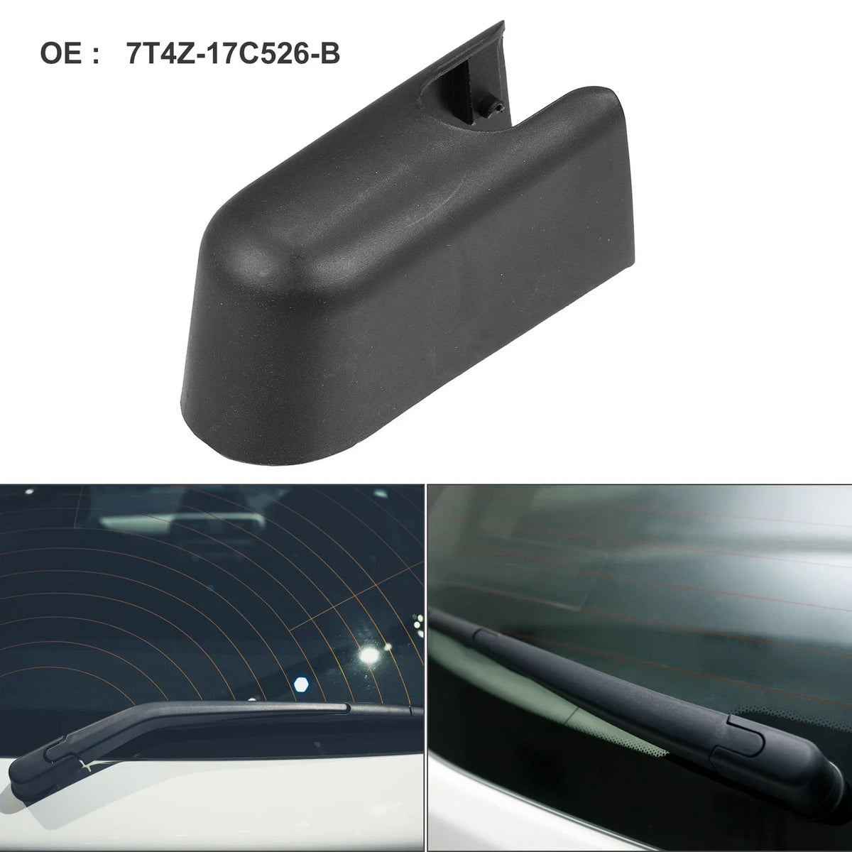 Wiper Arm Nut Cover Cap for Ford Edge (2015–2023) - Pack of 1 Black