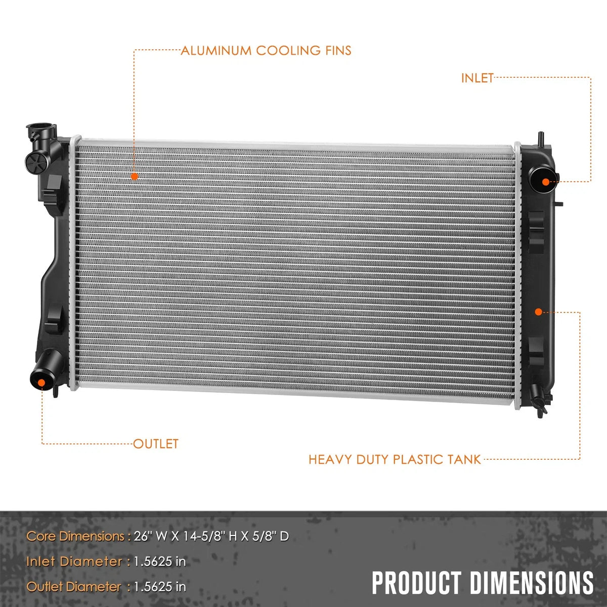 Aluminum Radiator DPI-13748 for Subaru Impreza Crosstrek Hybrid (2017–2023)