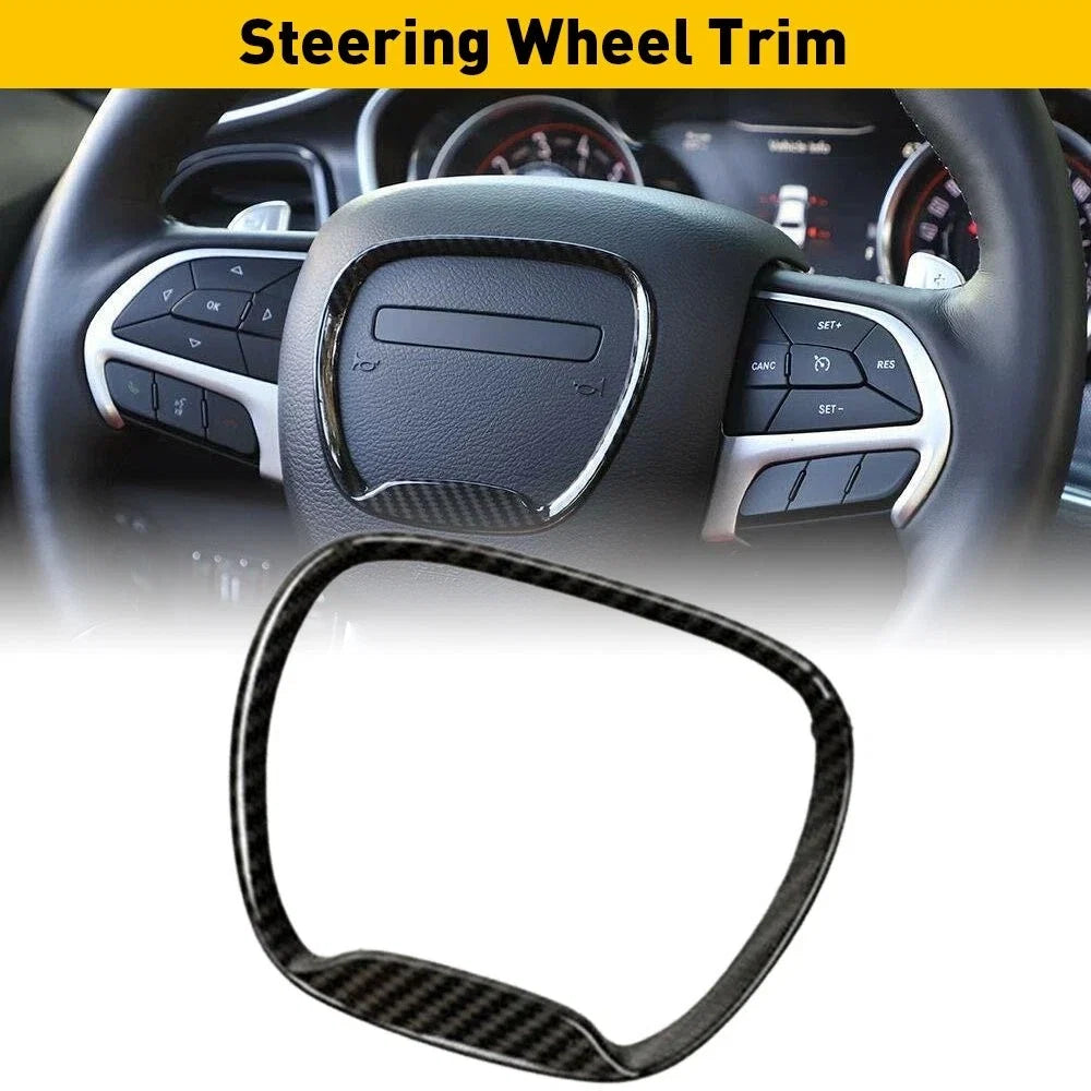 Carbon Fiber Steering Wheel Trim Ring for Jeep Grand Cherokee (2014–2021)