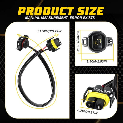 2X Fog Light Conversion Wire Harness Pigtail Socket for H11 H8 (5202)