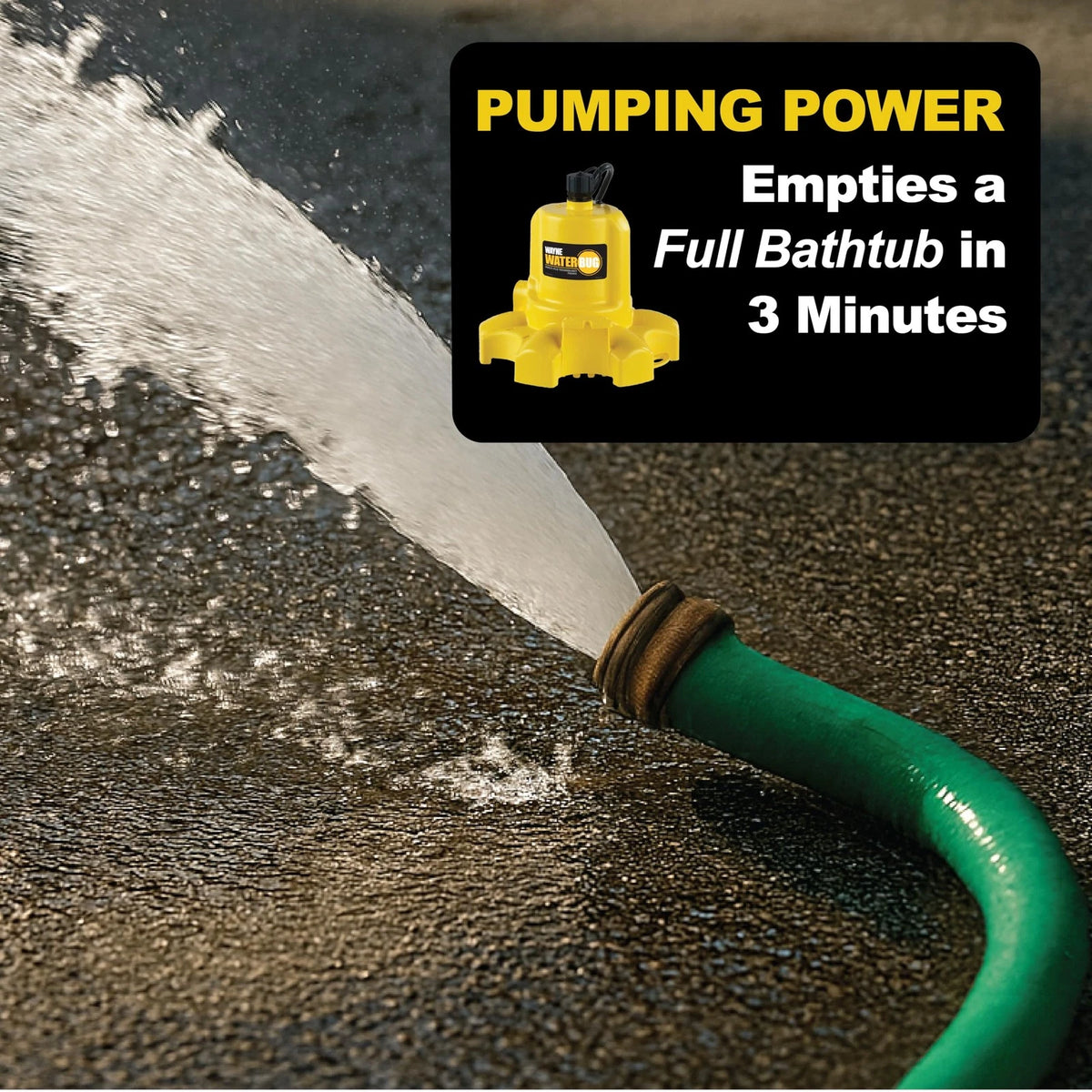 WaterBUG Submersible Pump for Wayne (1/6 HP, 1350 GPH)
