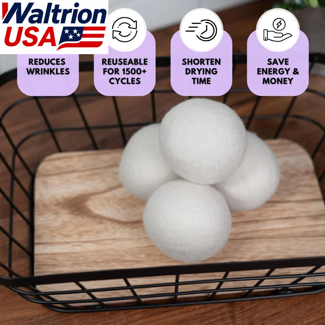 6 XL Lavender Scented Wool Dryer Balls Fabric Softener