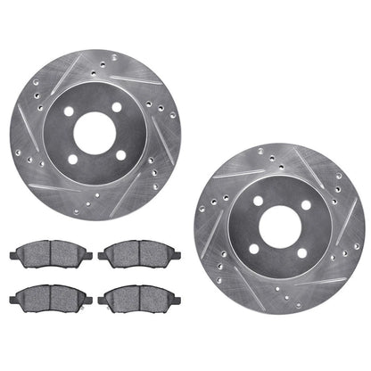 Rotor Set Front for Nissan Note (2014–2018) | Drilled and Slotted | ALX-PAU-DF-7512-67072-CLA3