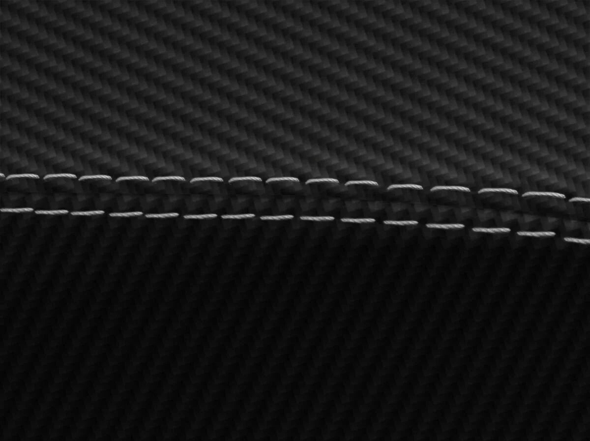 Console Lid Armrest Cover for Ford Mustang (1994–2004) Carbon Fiber Gray Stitch