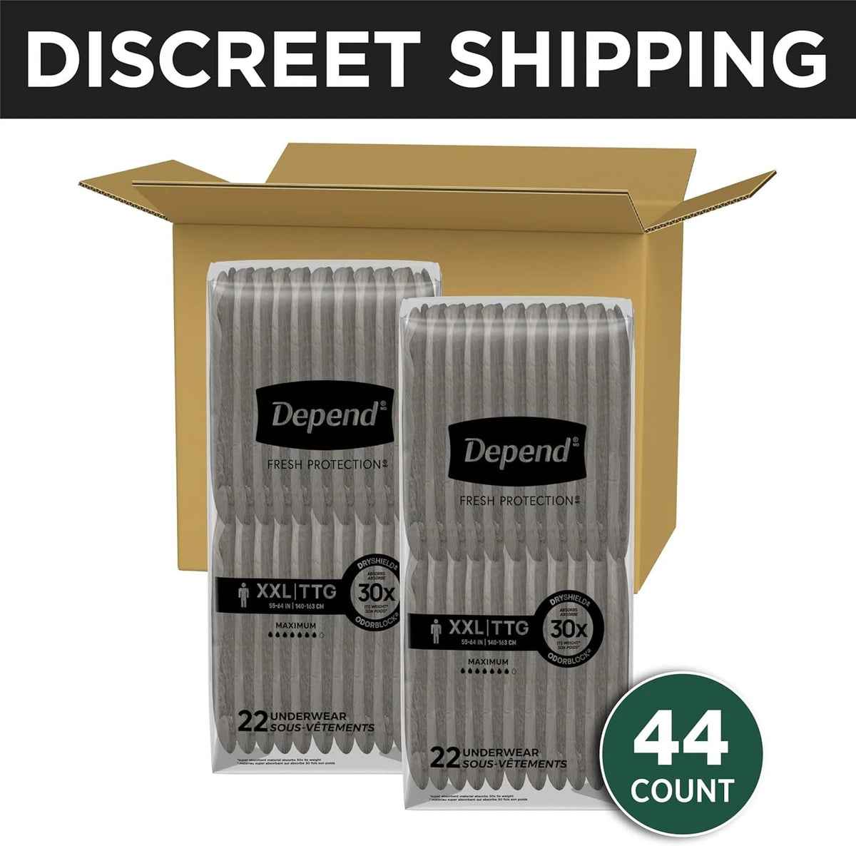 2X-Large Depend Fresh Protection Adult Diapers for Incontinence Underwear
