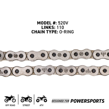 Sprocket Chain Set 14/45 Tooth for Kawasaki KDX200 KDX250 (MK1004163, 42041-1413)