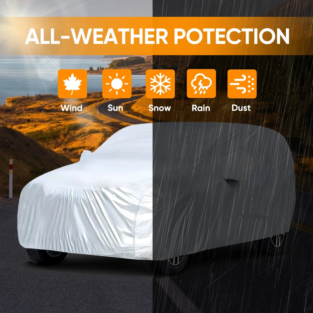 XXXL Waterproof Car Cover for SUV (Fits 228'' Black)