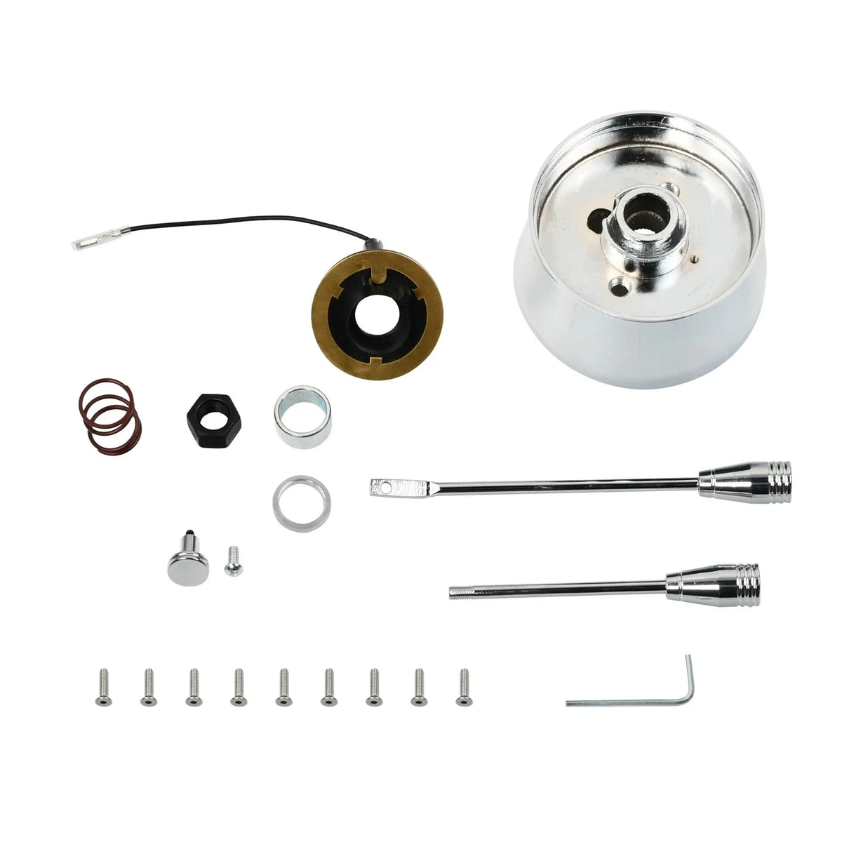32" Stainless Tilt Manual Steering Column with Key & 9 Bolt Adapter for