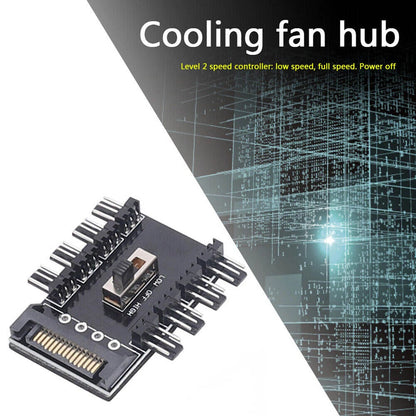 3X Splitter Cooling Fan Hub 1 to 8 3Pin 12V Power Socket PCB Adapter