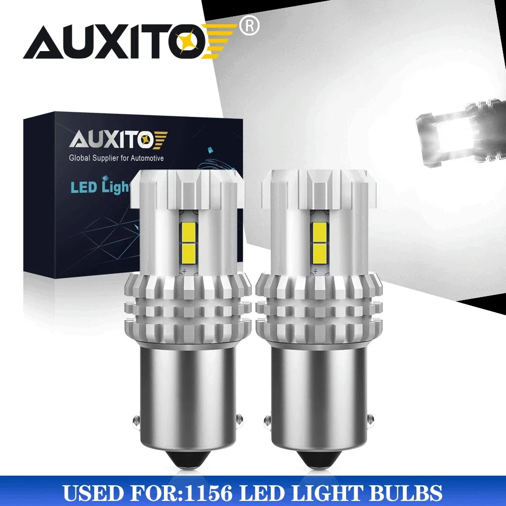 2X LED 1156 P21W 7506 Reverse Backup Light Bulb for AUXITO (6000K)