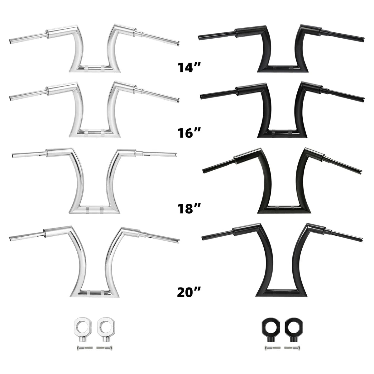 2" Rise Handlebar Risers for Harley Sportster (14" 16" 18" 20")
